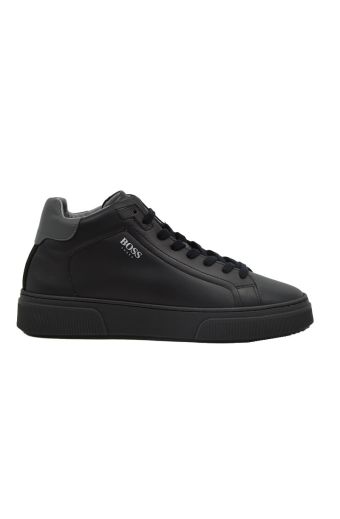 Ανδρικά sneakers μποτάκια BOSS XU323/C BLK NAUSICA μαύρο δέρμα