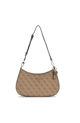 Γυναικεία τσάντα χειρός/ώμου GUESS HWBG787918 LATTE LOGO/BROWN NOELLE μπεζ