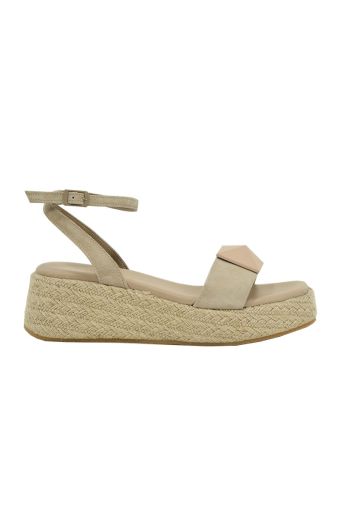 Γυναικεία πέδιλα KOMIS&KOMIS K88 μπεζ δέρμα καστόρι