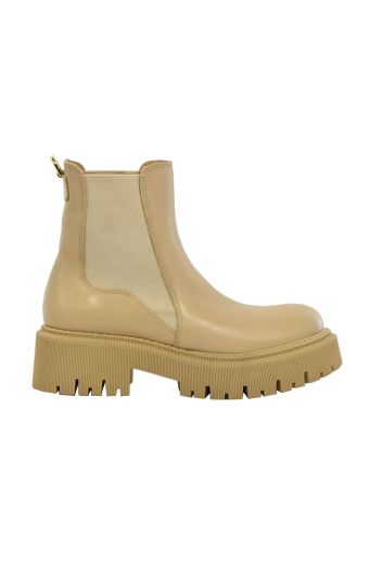 Γυναικεία μποτάκια Makis Fardoulis 151-05 μπεζ δέρμα