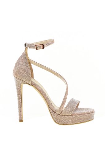 Γυναικεία πέδιλα Makis Fardoulis 3094Λ χαλκός ίριδα glitter