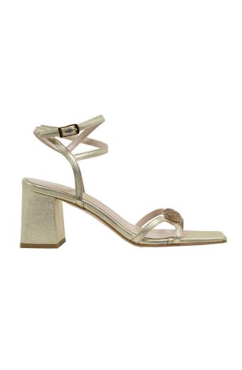 Γυναικεία πέδιλα Makis Fardoulis 635-29A πλατίνα δέρμα