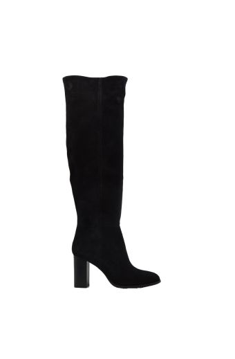 Γυναικεία μπότα Makis Fardoulis 757-01 μαύρο δέρμα καστόρ