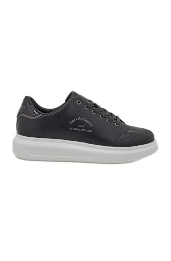 Ανδρικά sneakers Renato Garini 942 MARCELLO-9-024RM (2420) BLK/BLK PAT/PEWTER/WHITE OUTSOLE/OLD SILVER METAL μαύρο/ατσάλι