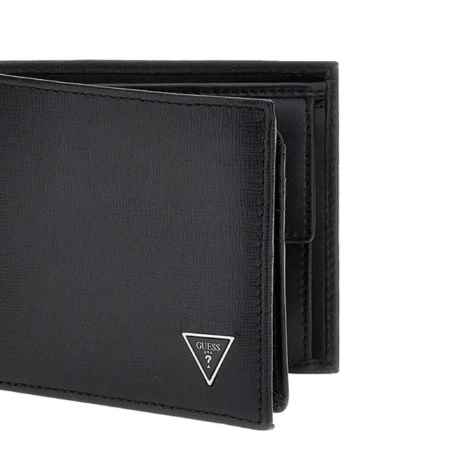 Ανδρικό πορτοφόλι GUESS SMCSLELEA24 MADRID μαύρο δέρμα
