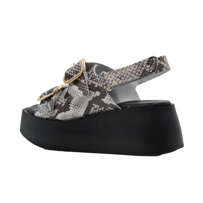 Γυναικείες πλατφόρμες Piedini 2024 φίδι δέρμα