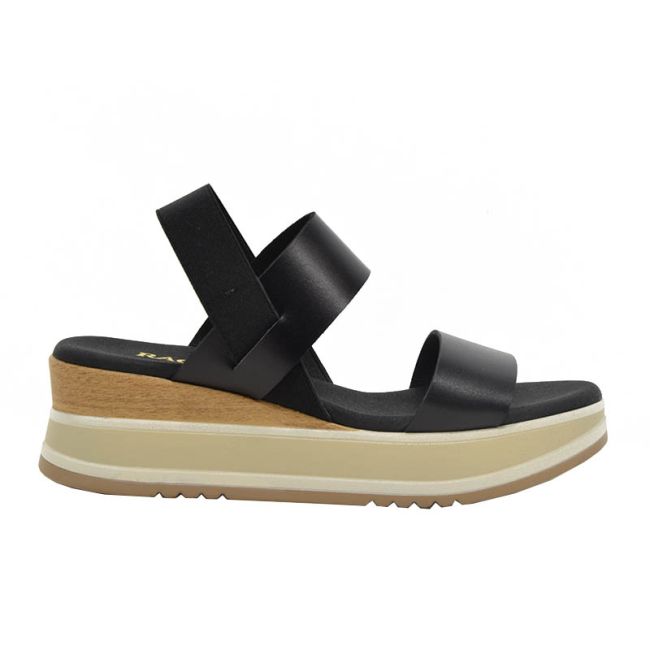 Γυναικείες πλατφόρμες Ragazza 0380 μαύρο δέρμα