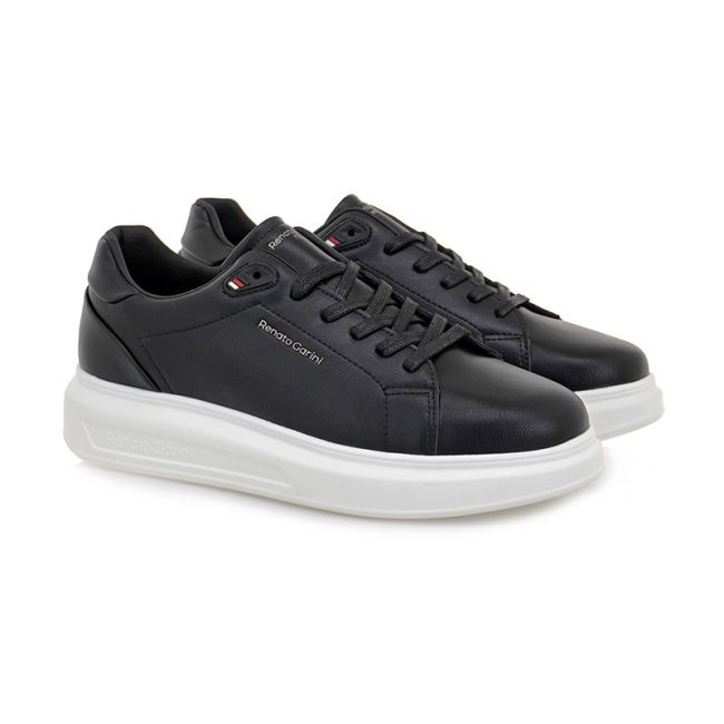 Ανδρικά sneakers Renato Garini 651 MARCELLO-615 TOTAL BLACK/WHITE OUTSOLE μαύρο λευκό