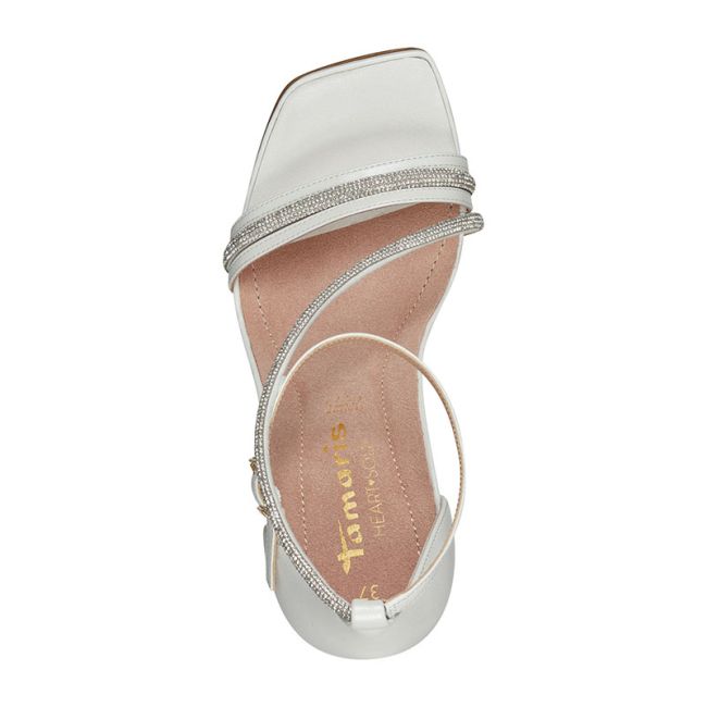 Γυναικεία πέδιλα Tamaris 1-28365-20 101 λευκό δέρμα
