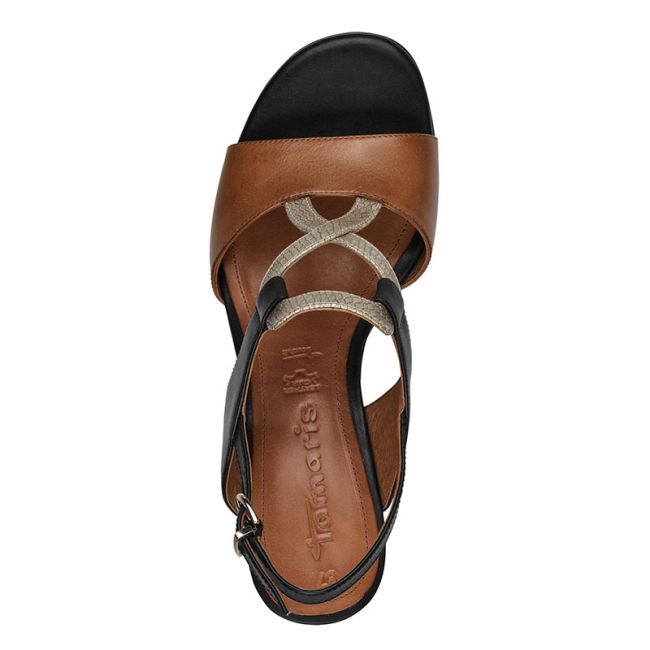 Γυναικεία πέδιλα Tamaris 1-28379-42 392 ταμπά δέρμα