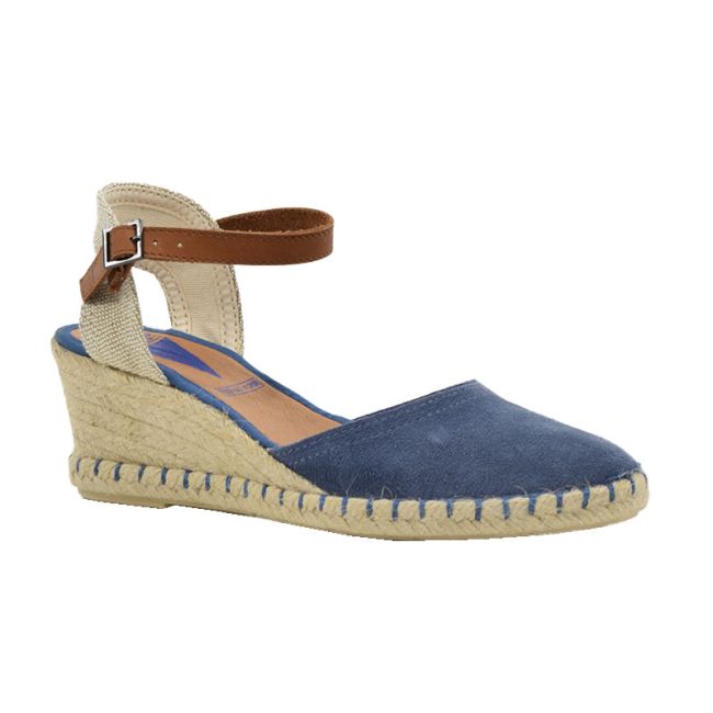 Γυναικείες εσπαντρίγιες Verbenas 445002 MALENA SERRAJE MARINO μπλε δέρμα καστόρ