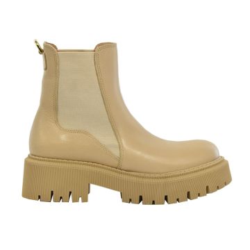 Γυναικεία μποτάκια Makis Fardoulis 151-05 μπεζ δέρμα