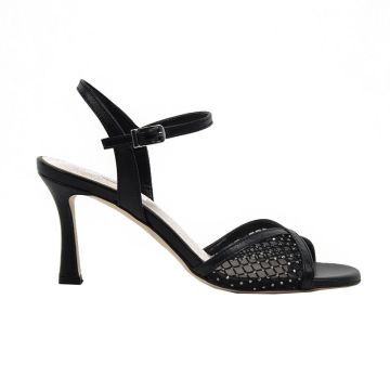 Γυναικεία πέδιλα Makis Fardoulis 7702-12 μαύρο δέρμα