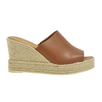 Γυναικείες παντόφλες πλατφόρμες Ragazza 0693 ταμπά δέρμα