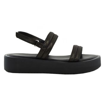 Γυναικεία πέδιλα Robinson 5258 μαύρο δέρμα